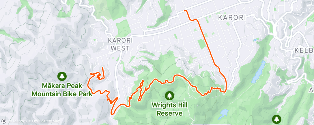 Map of the activity, Evening Run