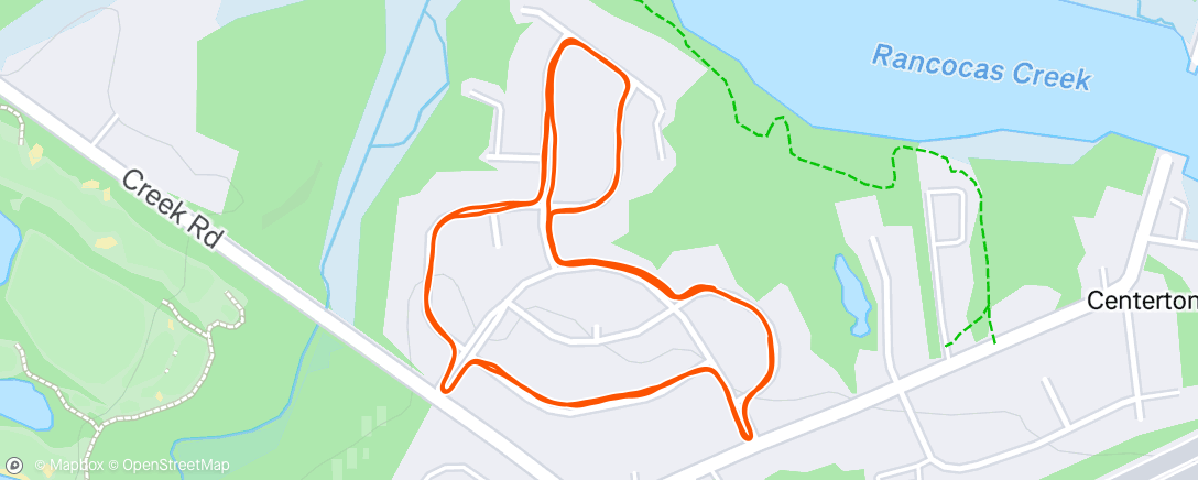 Map of the activity, Afternoon Run