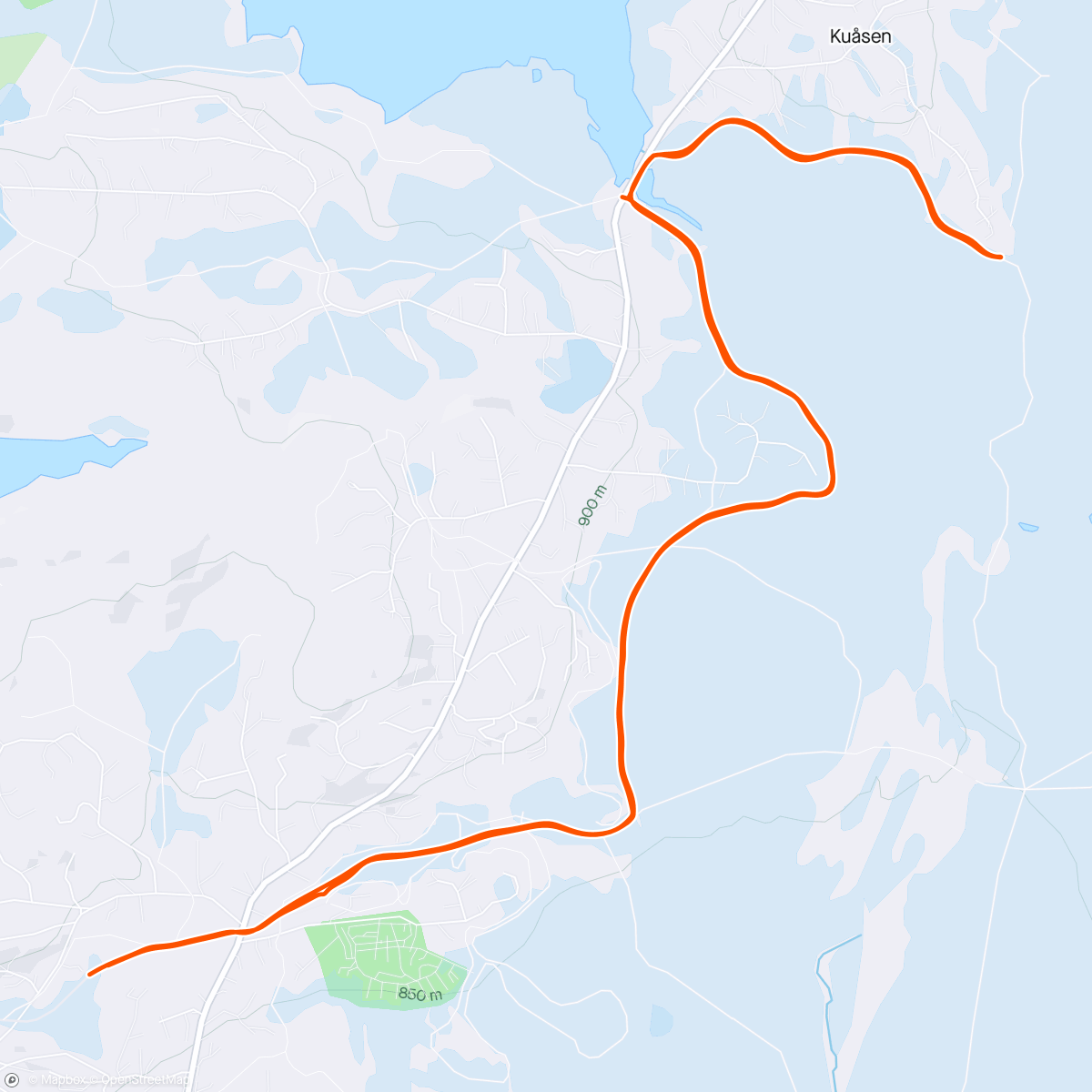 Map of the activity, Sjusjøen - Tåketur