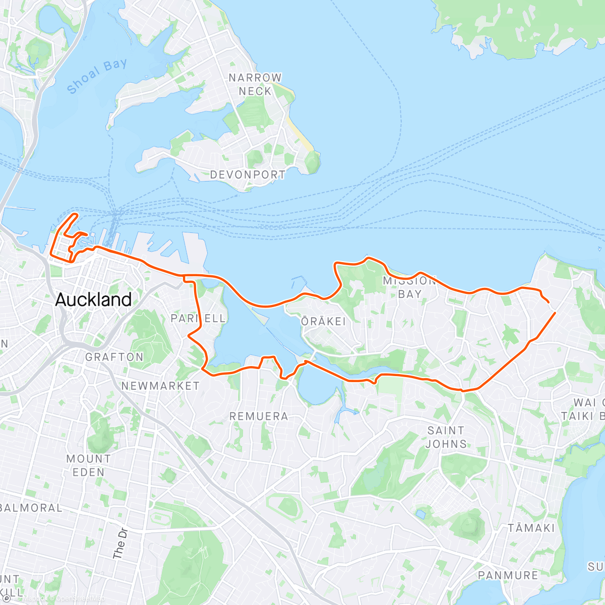 Map of the activity, Viaduct via Parnell cycle