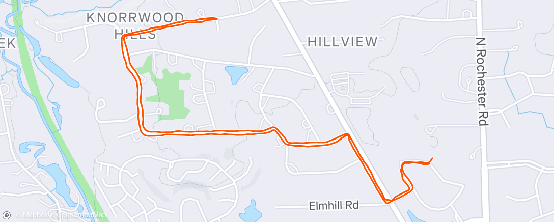 Map of the activity, Evening Run