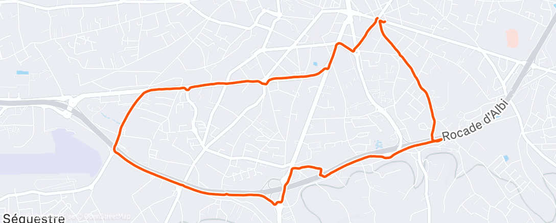 Map of the activity, Course à pied le matin