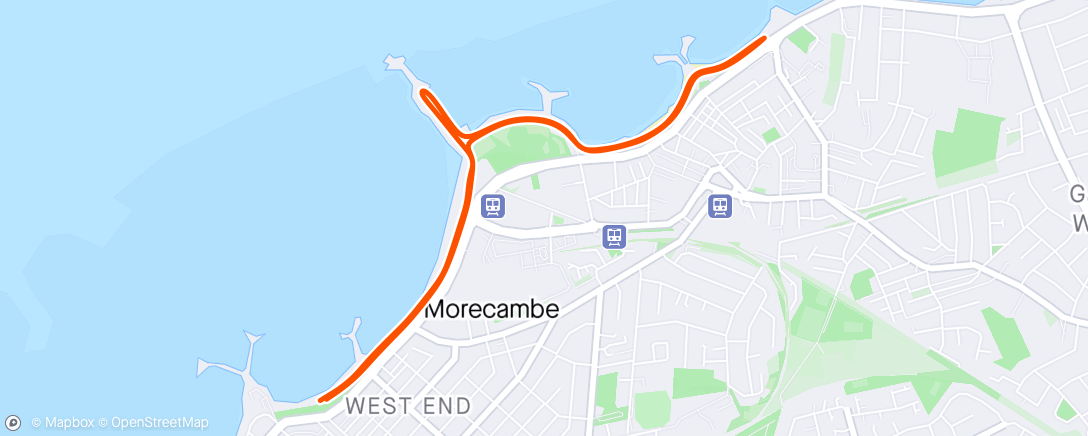 Map of the activity, Morecambe Prom Parkrun
