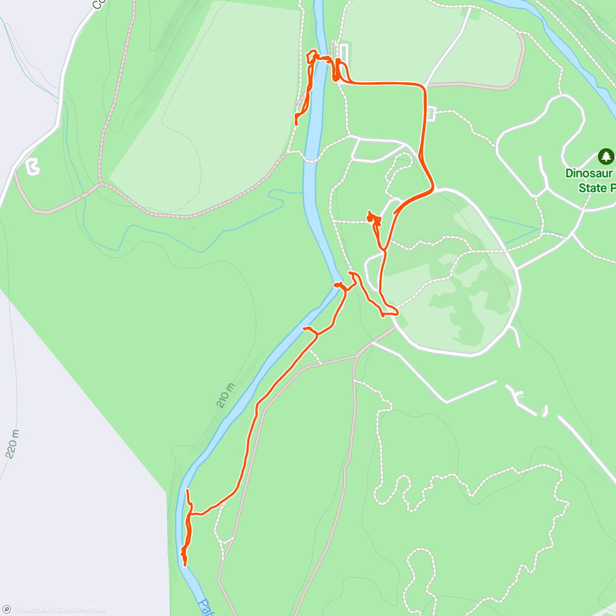 Map of the activity, Dinosaur Valley State Park 🦕 Hike