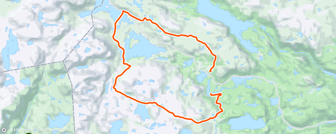 Map of the activity, Langtur på fjellski - dessverre orket ikke klokka hele turen (40km totalt)