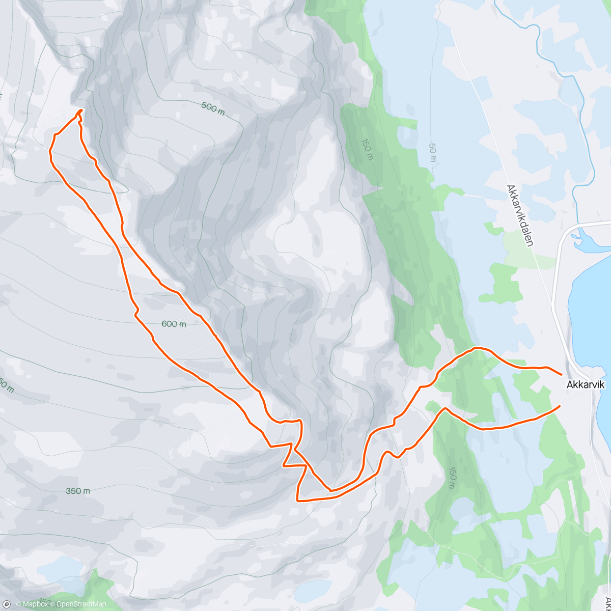 Map of the activity, Lyngen Lodge - Day 3