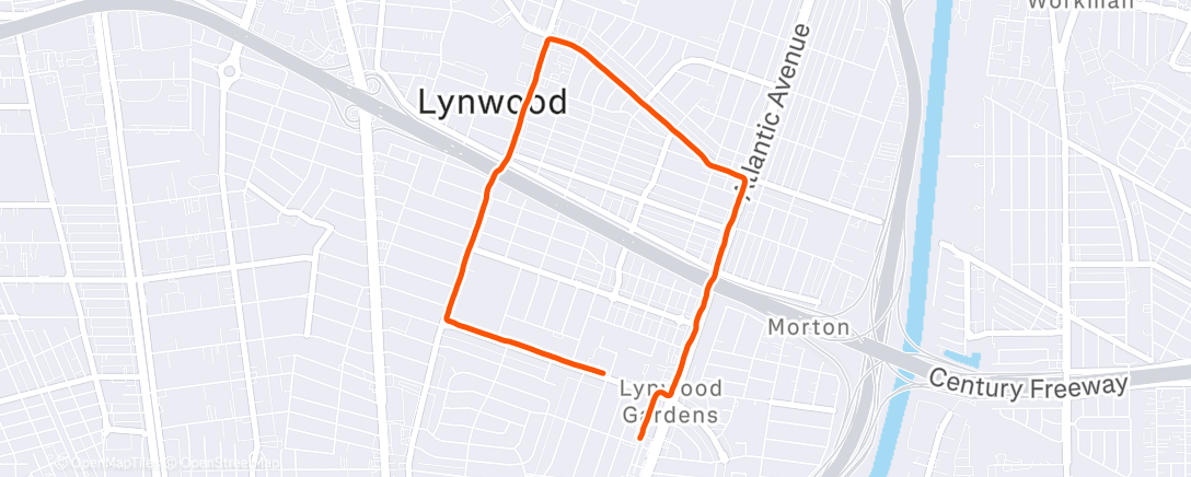 Map of the activity, Evening Run