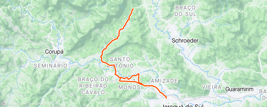 Map of the activity, Fast ride before trip
