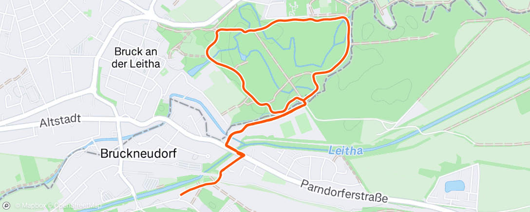 Map of the activity, Evening Run