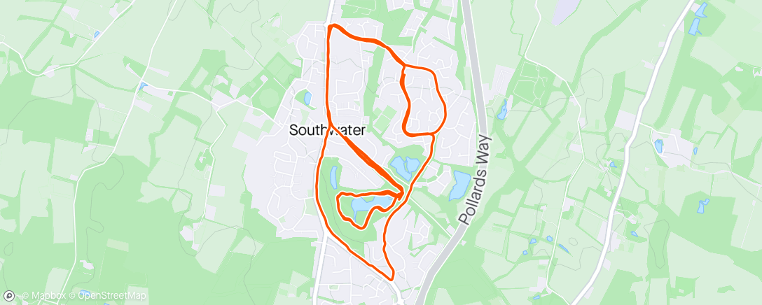 Map of the activity, Southwater loop with Horsham Parkrun #139