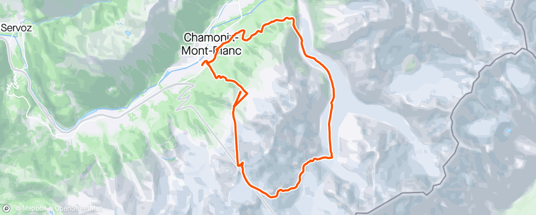 Map of the activity, Le Vallee Blanche in good conditions
