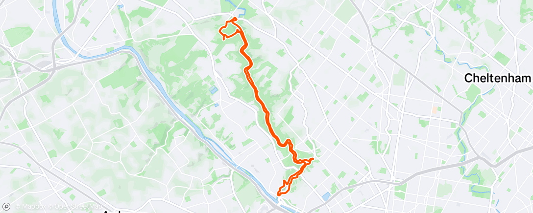 Map of the activity, Evening Trail Run