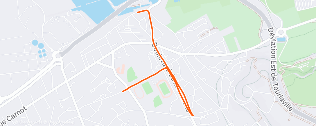 Map of the activity, Course à pied le matin