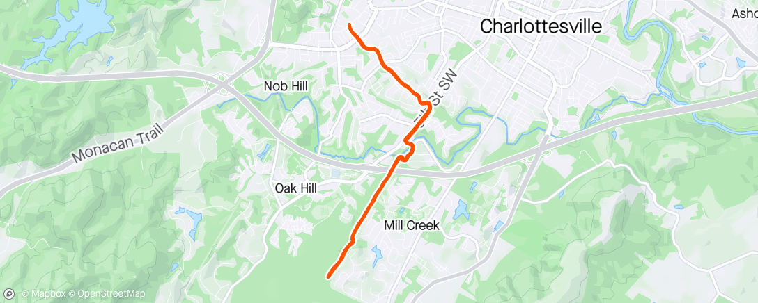Map of the activity, Showing Kaitlin Biscuit Run