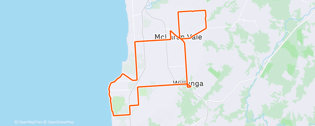 Map of the activity, Cycling