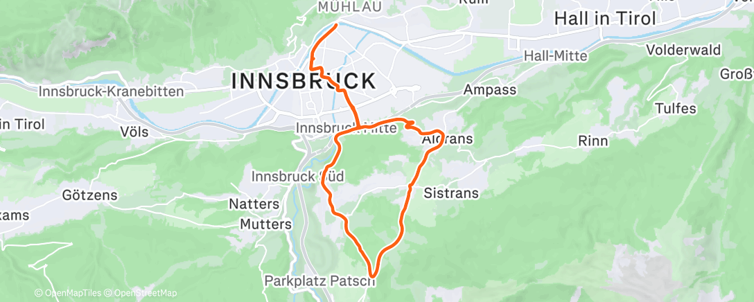 「Zwift - Race: BST Mountaingoat iTT (A) on Lutscher in Innsbruck」活動的地圖
