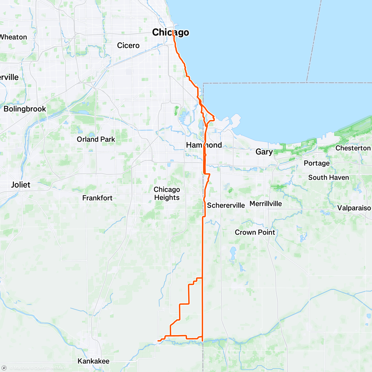 Map of the activity, Kankakee River Run (RUSA #4799)