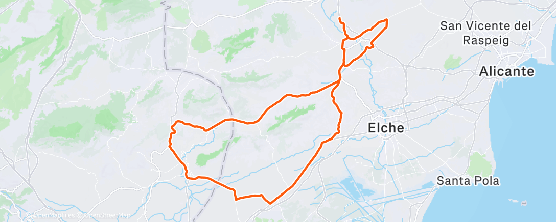 Map of the activity, Bicicleta por la mañana