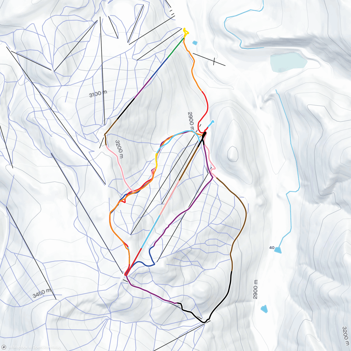 Map of the activity, Windy so no Pano but sunny af meant lines were the worst of the season.. then I crashed out on last run sigh 😔