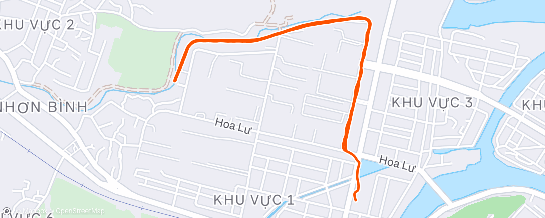 Map of the activity, Morning run