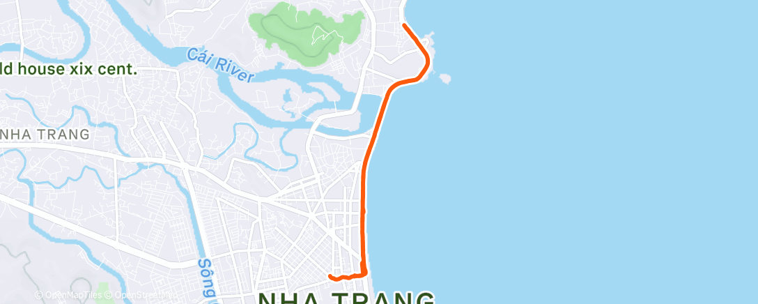 Map of the activity, Afternoon Run