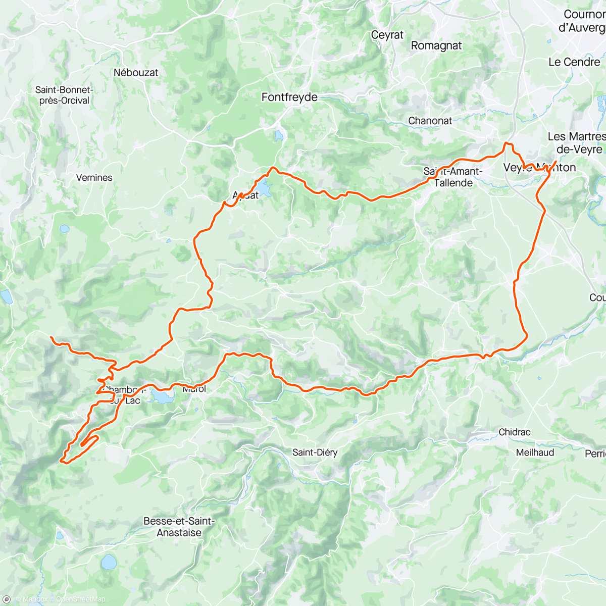 Map of the activity, Petit tour au Sancy à la fraîche