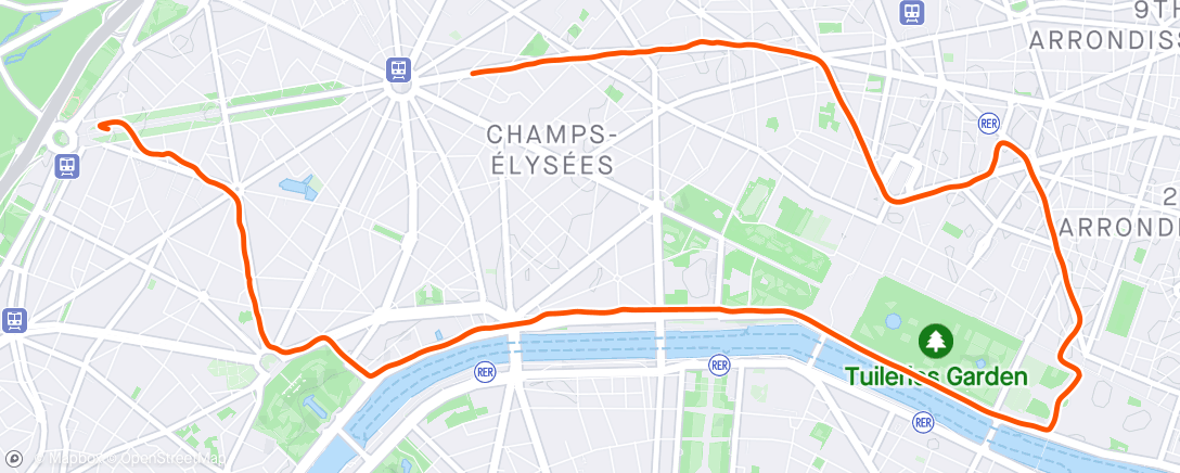 Map of the activity, 10km Paris