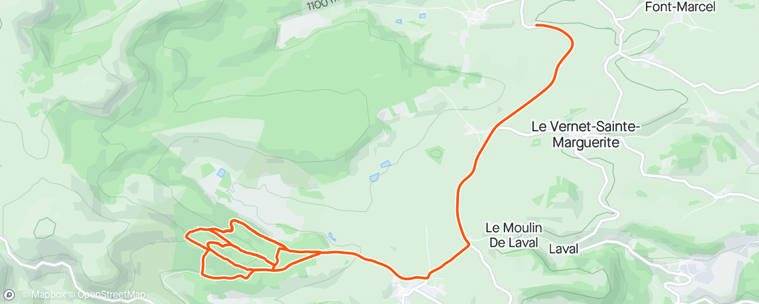 Mapa de la actividad, Sortie VTT dans l'après-midi