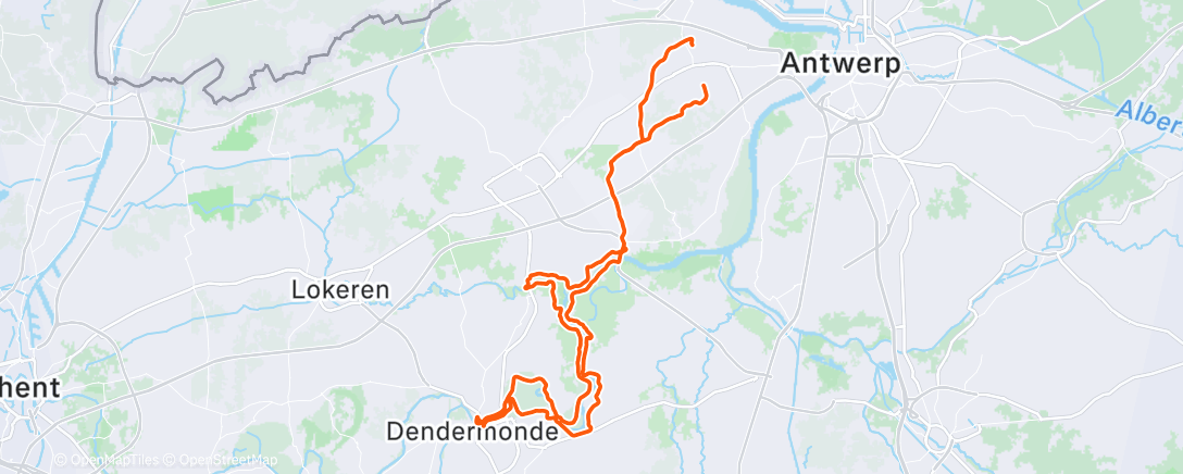 Map of the activity, Route kaas 73