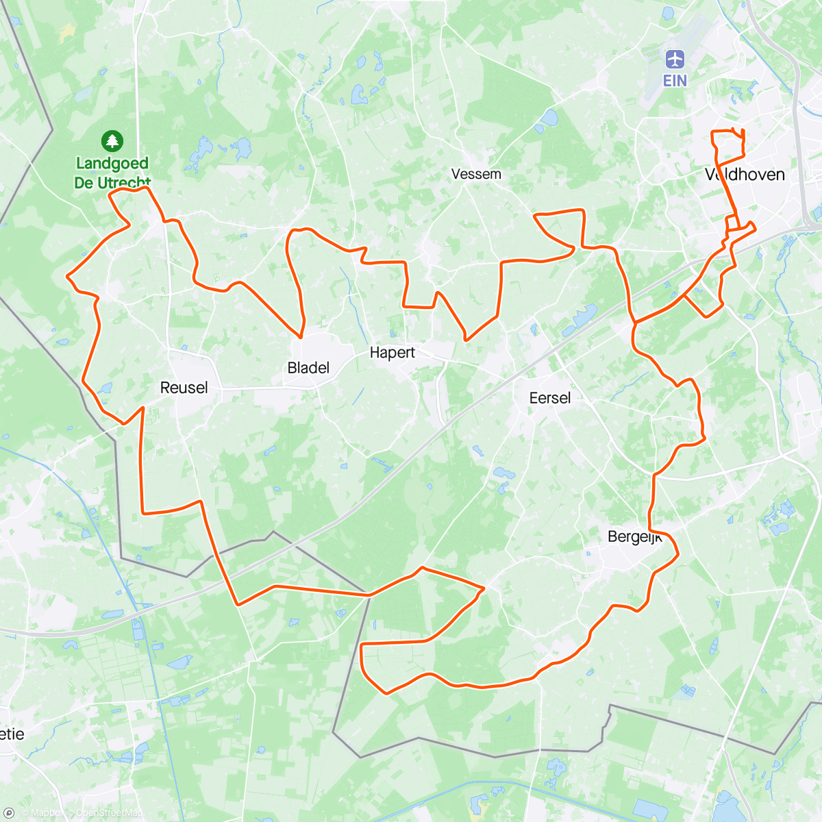 Map of the activity, Pre-Ride Omloop der Kempen