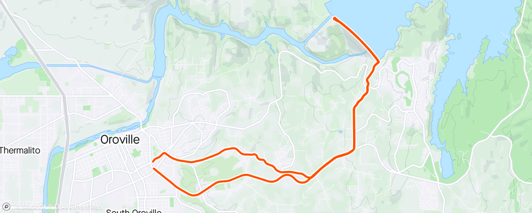 Map of the activity, Ride up to the Dam