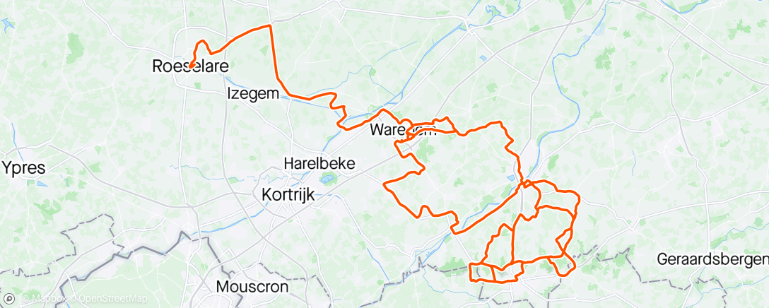 Map of the activity, Dwars door Vlaanderen