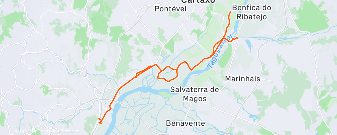 Map of the activity, Volta de bicicleta matinal