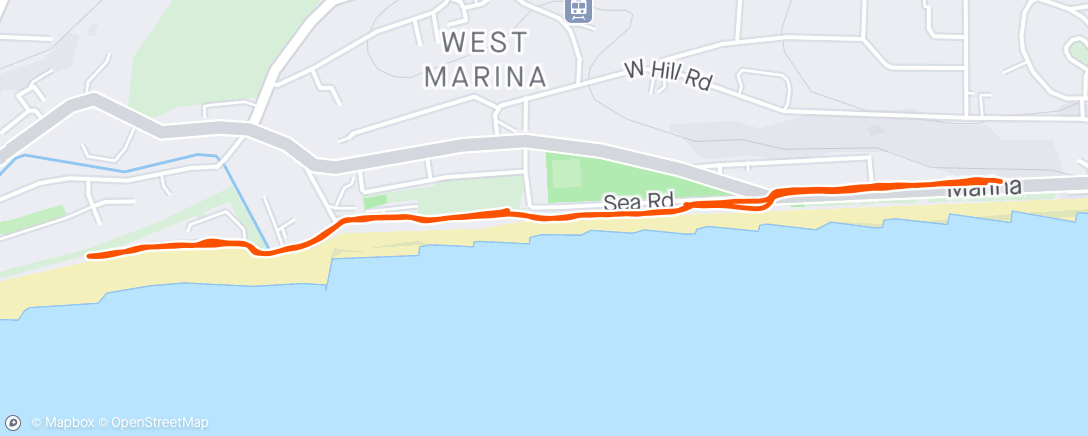 Mapa de la actividad, A very hot 2 mile run 🏃‍♀️ 🌞