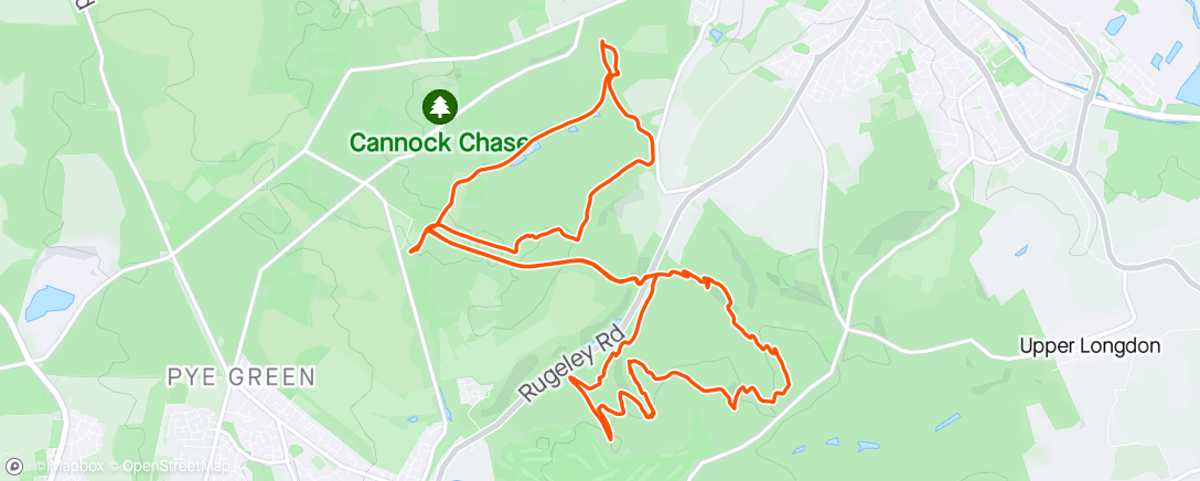 Map of the activity, Cannock Chase with Neal. Leisurely 😁