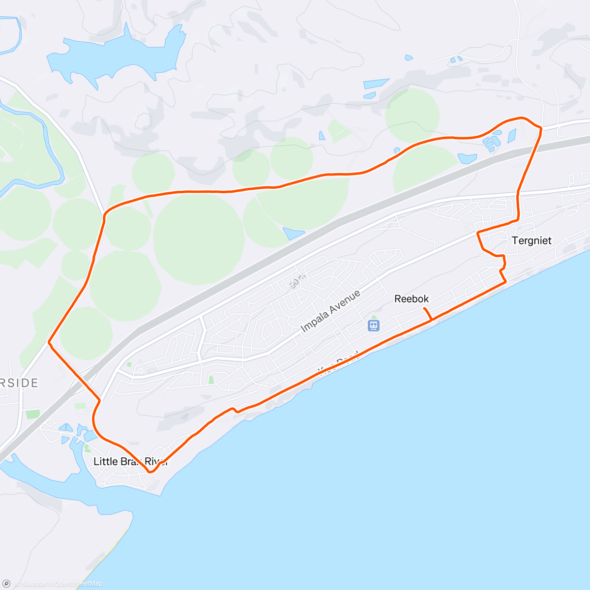 Map of the activity, Morning Run