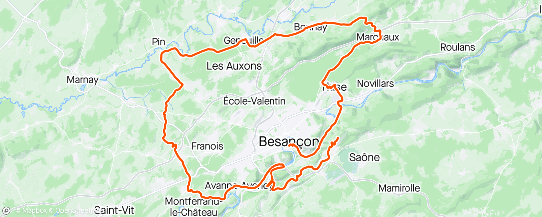 Map of the activity, La Flèche Bisontine