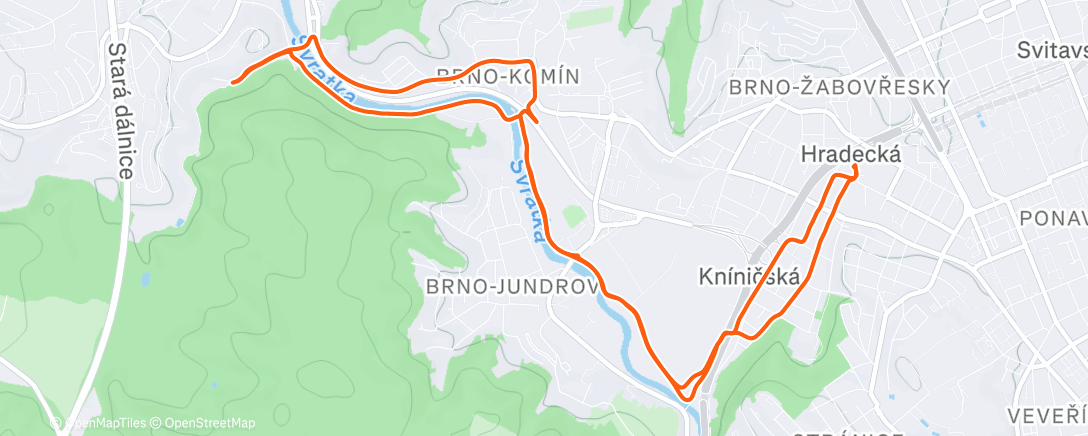 Map of the activity, Afternoon Run