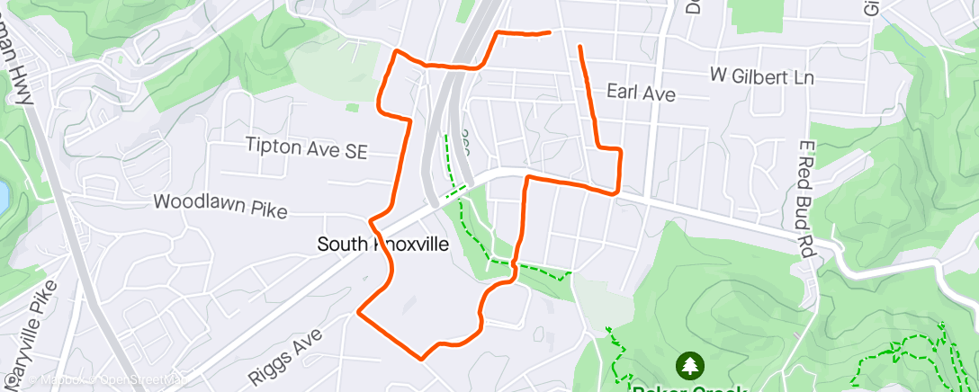 Map of the activity, Walking with Tovie. Will be on the bike any day now!