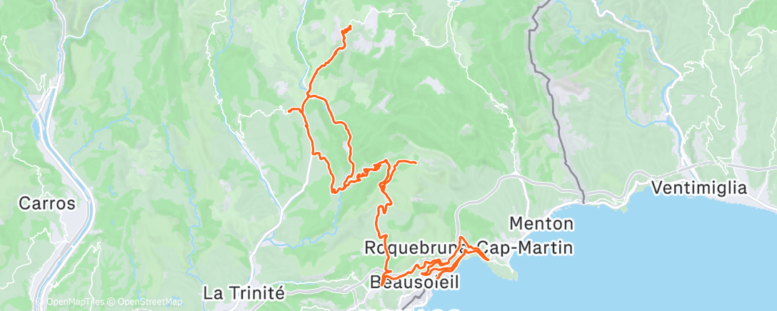 Map of the activity, Sortie vélo le matin