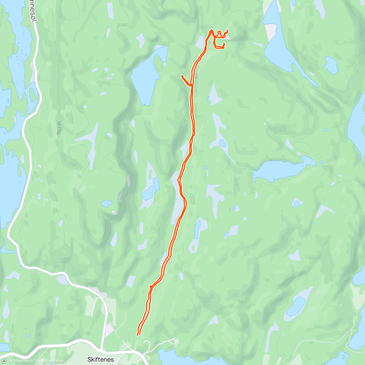 Map of the activity, Topptur med Amigo