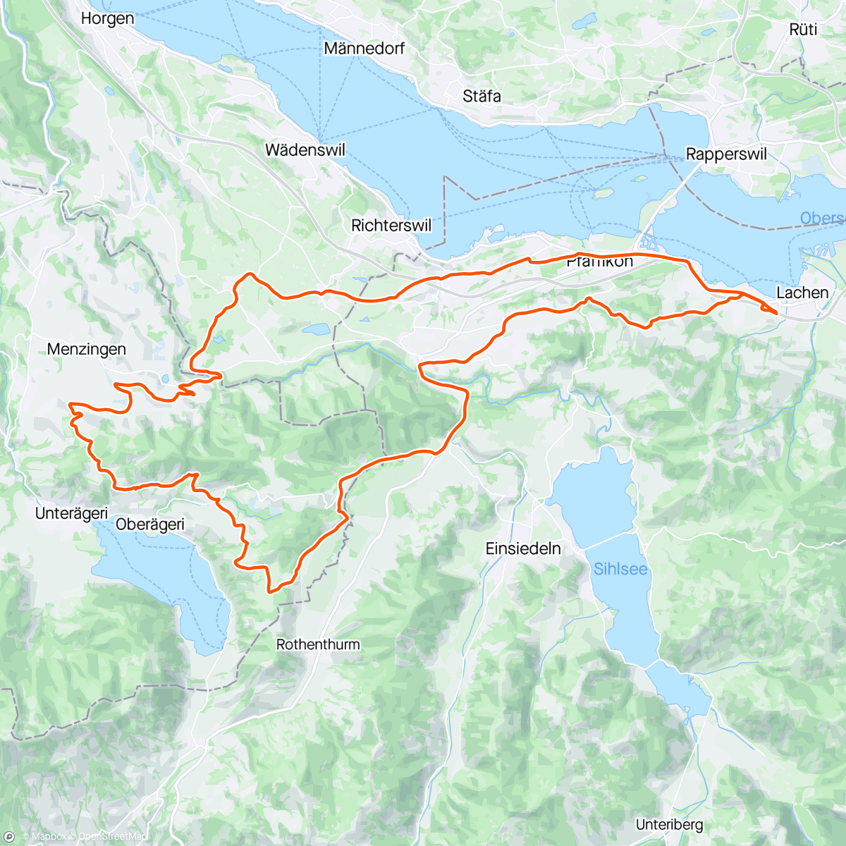 Map of the activity, Ägerisee Einkehrfahrt