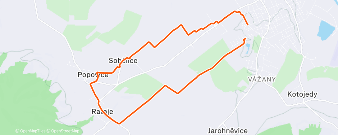 Map of the activity, Chůze venku