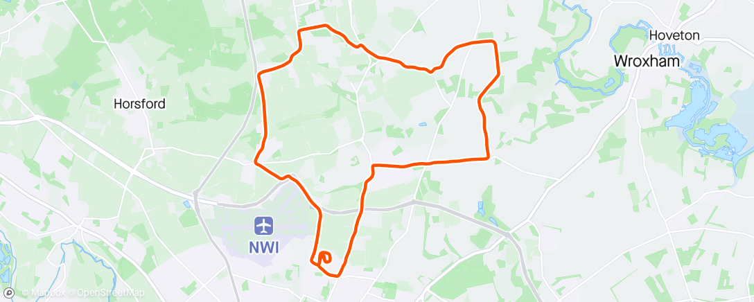 Map of the activity, Sunday Long Run