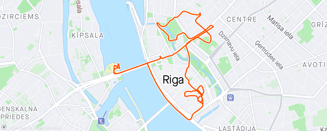 Map of the activity, First morning in Riga