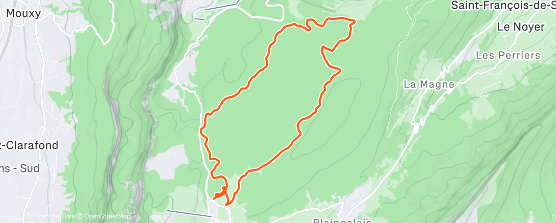 Map of the activity, Ski nordique le matin