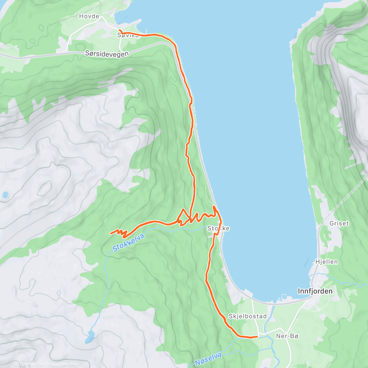 Map of the activity, Lunch Trail Run