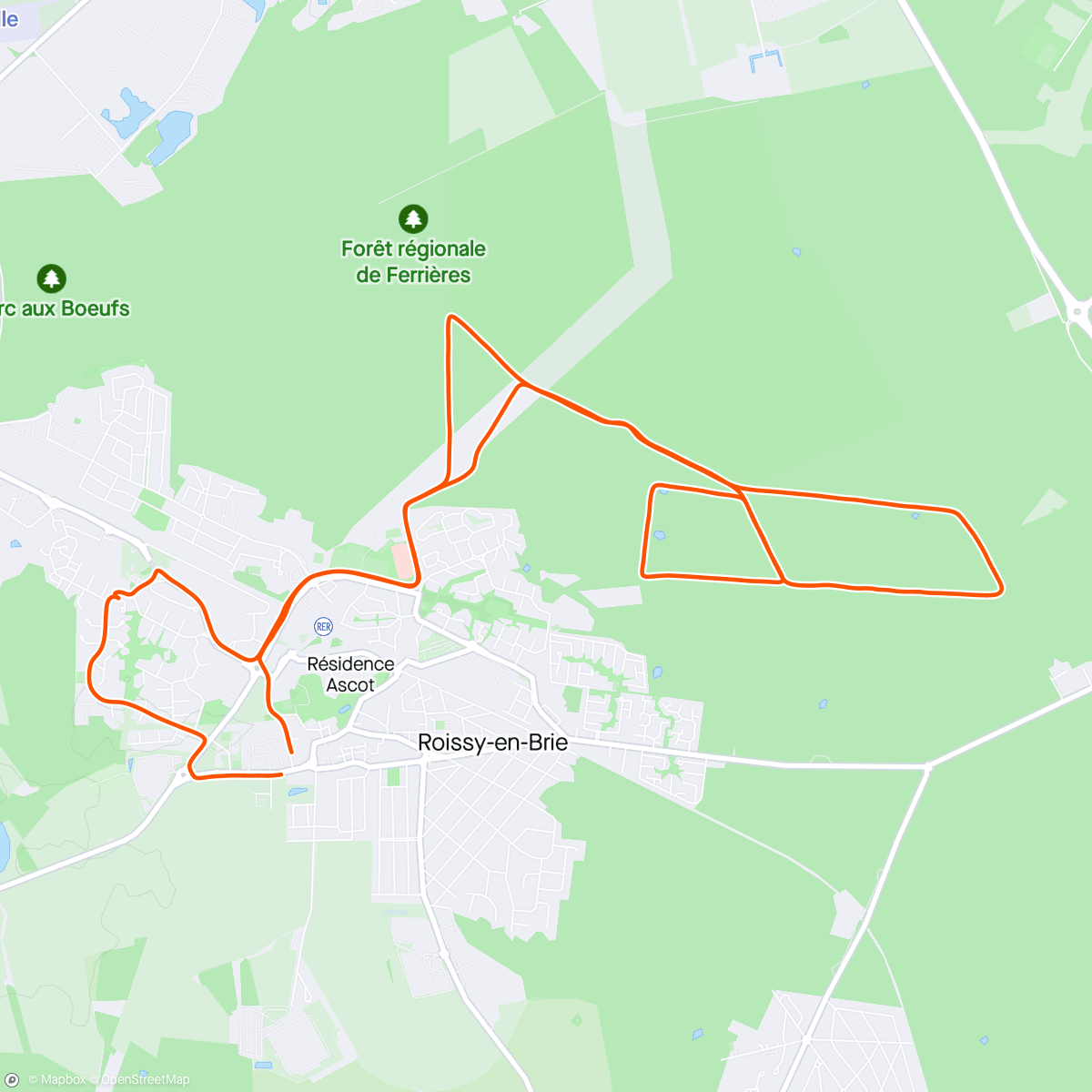 Map of the activity, ENDURANCE 1h 20