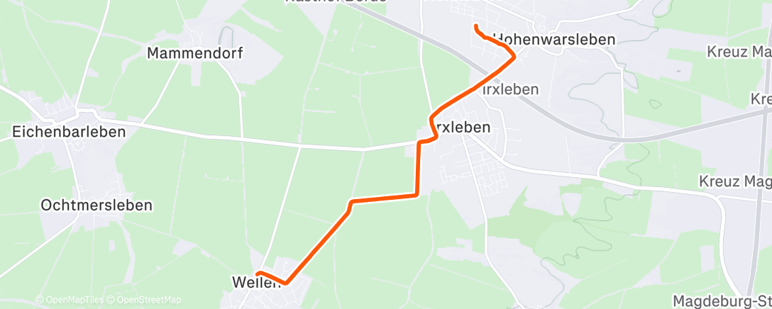 Map of the activity, Morning Run