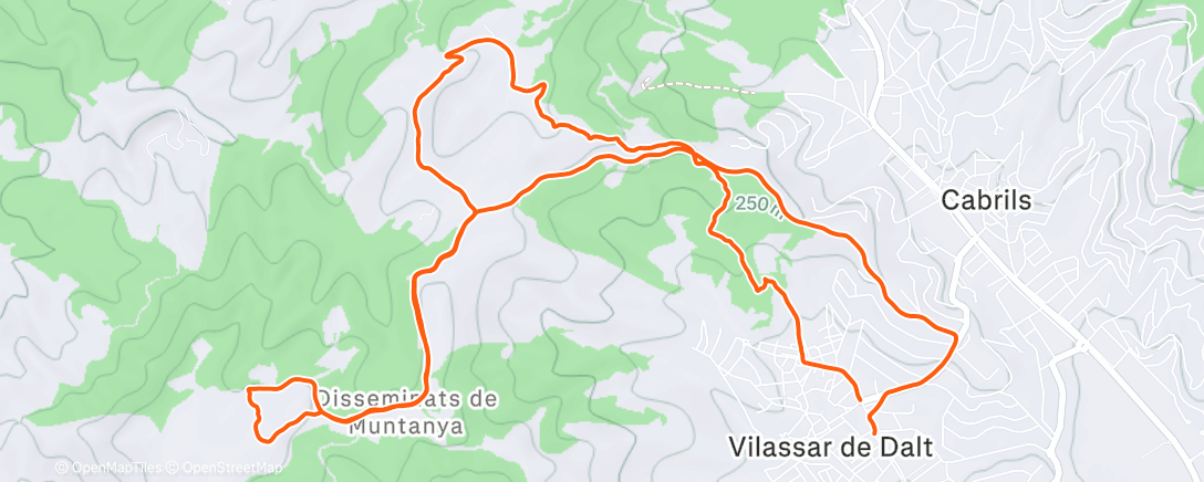 Map of the activity, Evening Trail Run